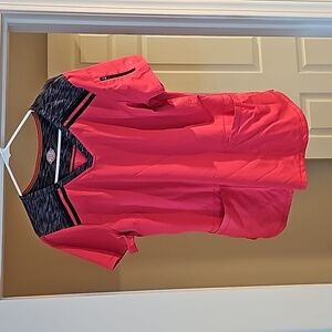 Dickies Scrub Top, size L, Pink/Gray, EUC